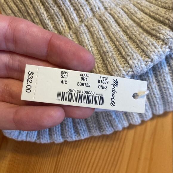 NWT Madewell Cotton Blend Slouch Beanie in Light Heather Gray - One Size - Picture 4 of 5